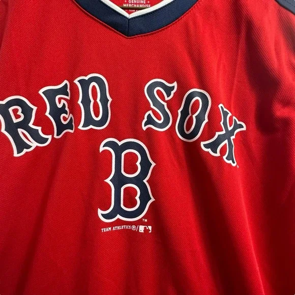 MLB Genuine Merchandise - Boys Boston Red‎ Sox V-Neck Jersey Shirt - XL (16/18) - Picture 3 of 7